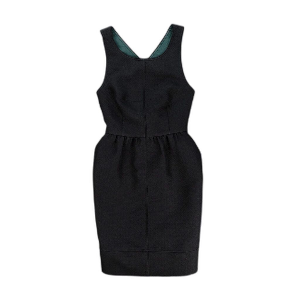 Anthropologie Maeve Rokin Crossback Jacquard Mini Dress Black Size 8 Pockets